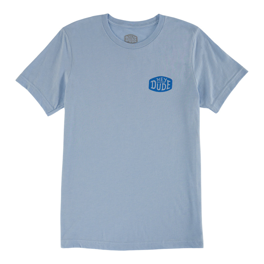 Soft Heather Crewneck Tee with Buckle Logo | HEYDUDE