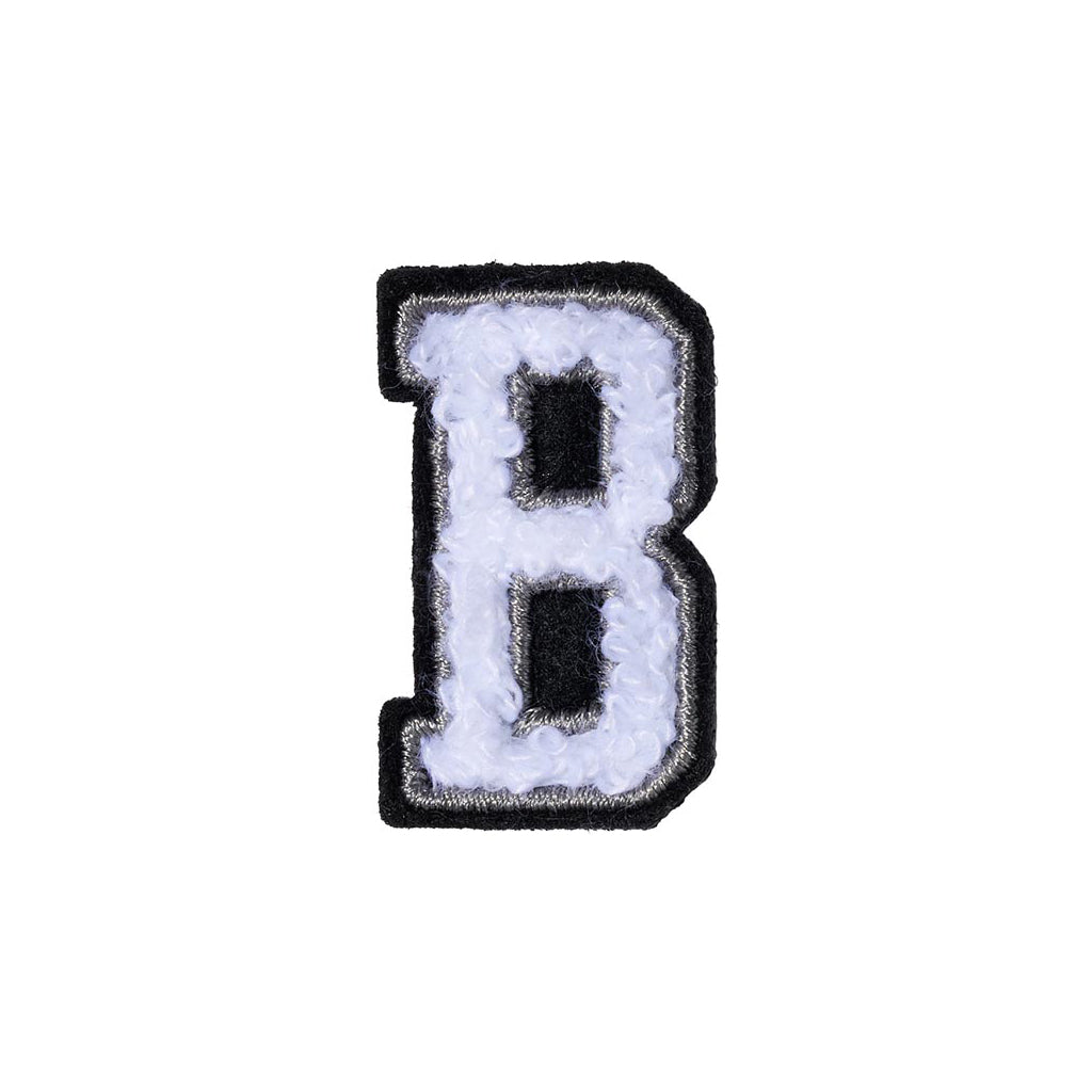 Letter B Patch - Black/White Iron-On Embroidered Shoe Decal