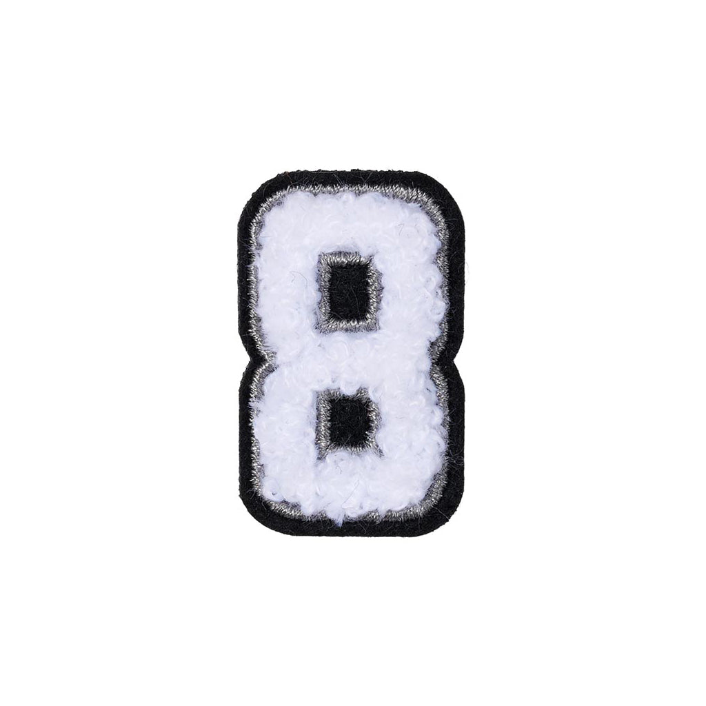 Peel & Stick Woven Shoe Patch - Number 8 Black/White