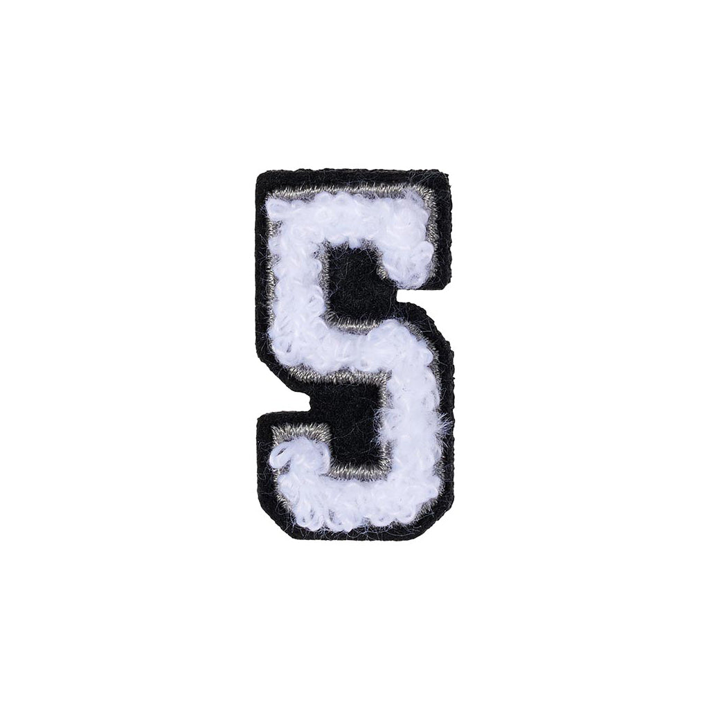 Number 5 Peel & Stick Shoe Patch | Black/White Woven Design