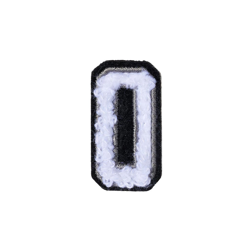 Number 0 Peel & Stick Woven Patch | 30mm Black/White
