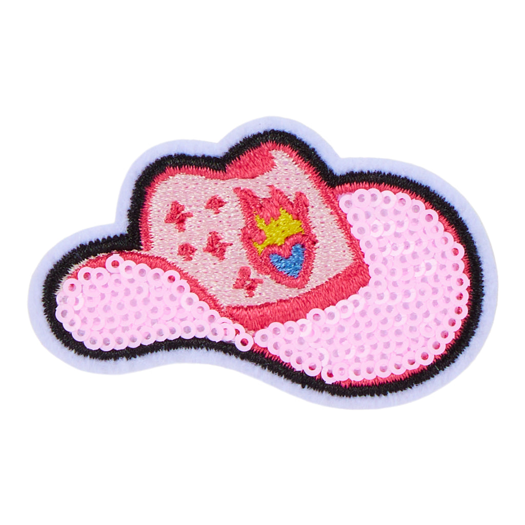 Pink Cowboy Hat Patch - Peel & Stick Woven Emblem | Western Flair