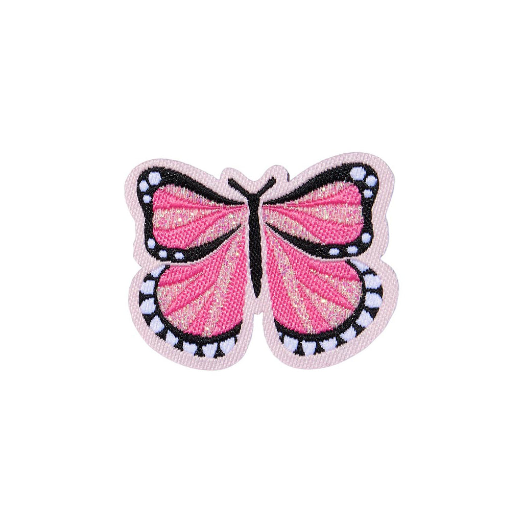 Pink Butterfly Patch - Peel & Stick Woven Embroidered | 30mm