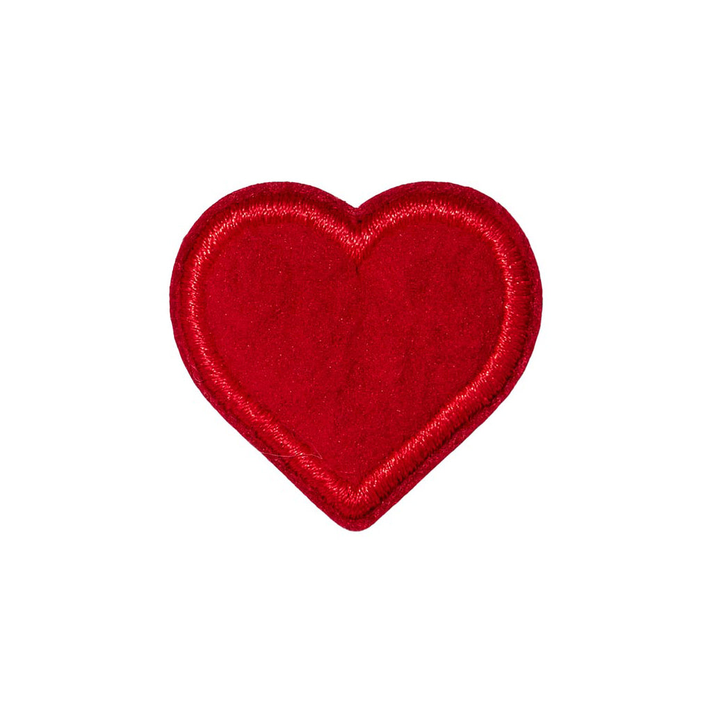 Red Heart Patch 30mm - Peel & Stick Embroidered Badge