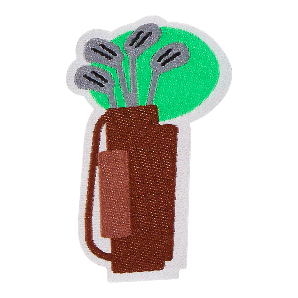 Golf Bag Patch - Brown/White Woven Peel & Stick Emblem