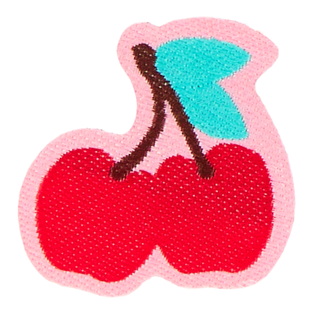 Cherry Peel & Stick Woven Patch for Shoes | 25mm Cherries Design