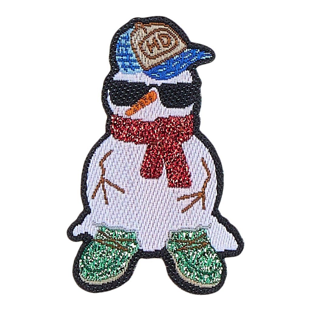 Snowman Sunglasses Patch for Shoes | Peel & Stick Woven Design