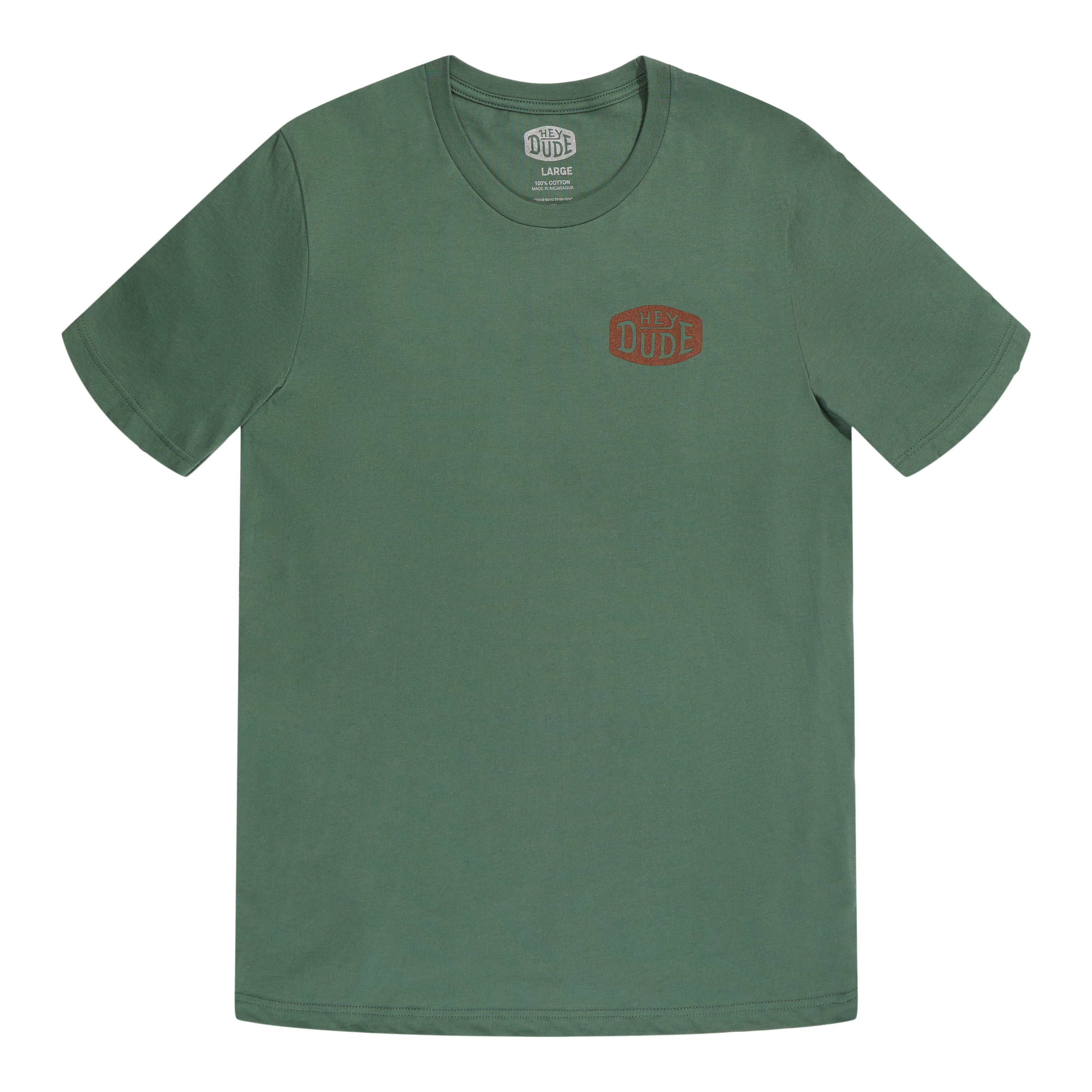 Soft Heather-Knit Crewneck Tee with Buckle Logo | HEYDUDE