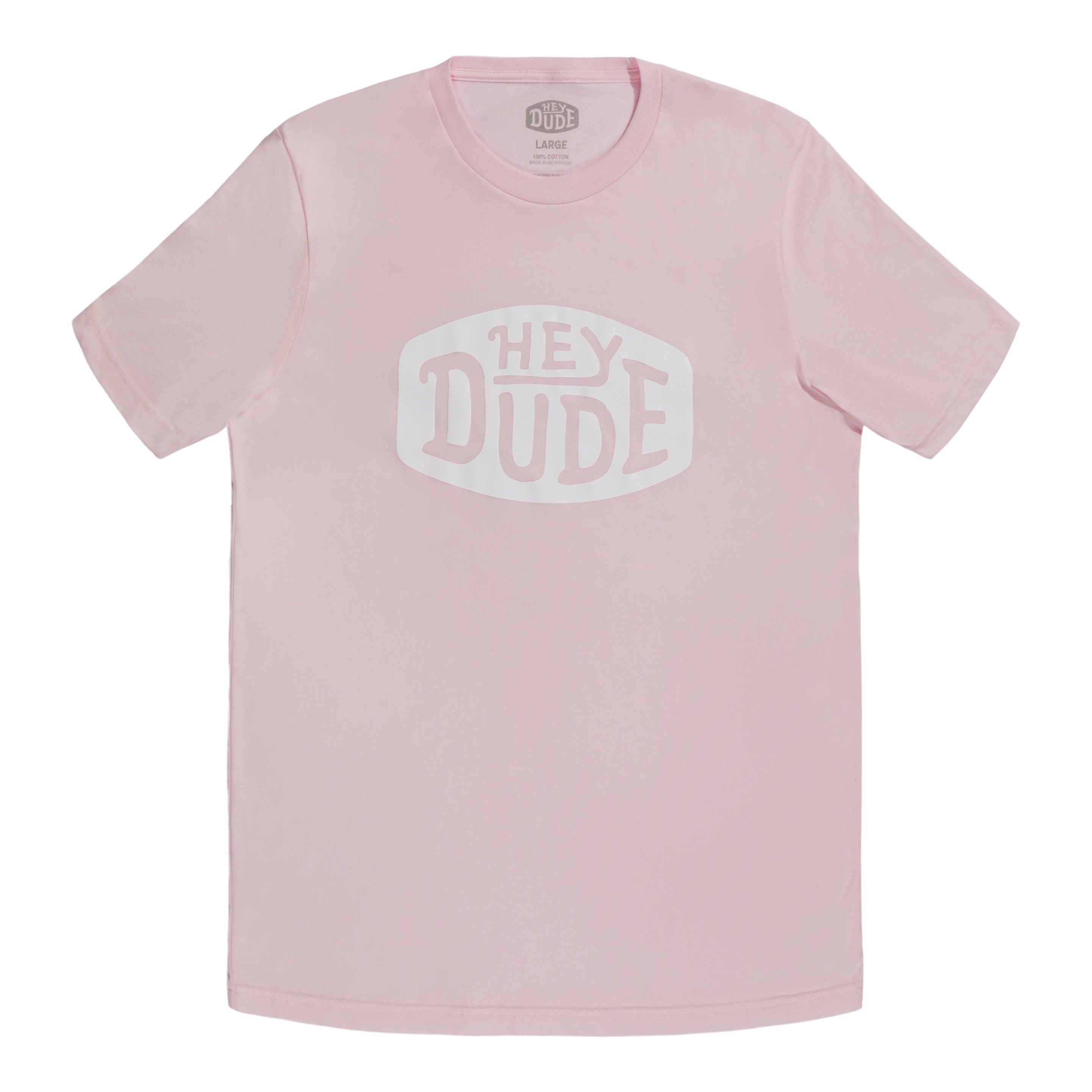 Soft Heather-Knit Crewneck Tee with Buckle Logo | HEYDUDE Pink