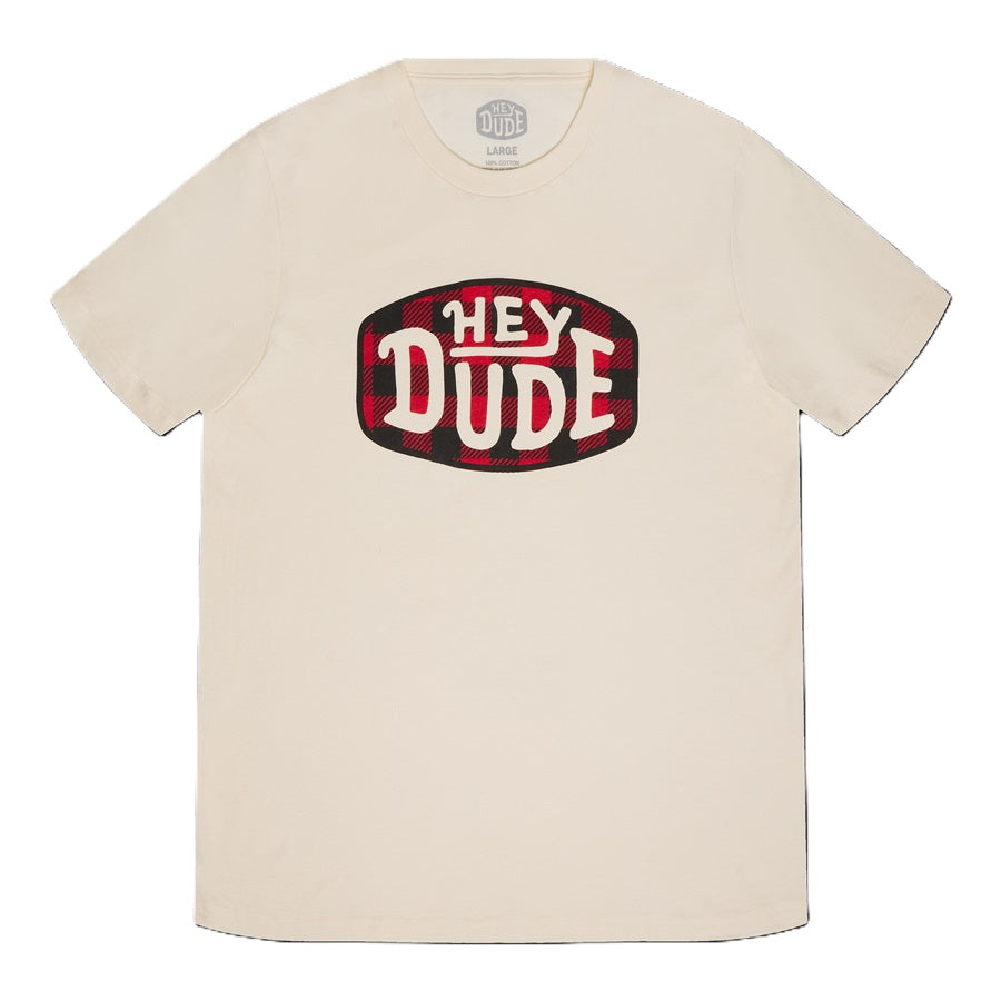 Plaid Buckle Tee for Men - Lightweight Crew Neck Shirt | HEYDUDE