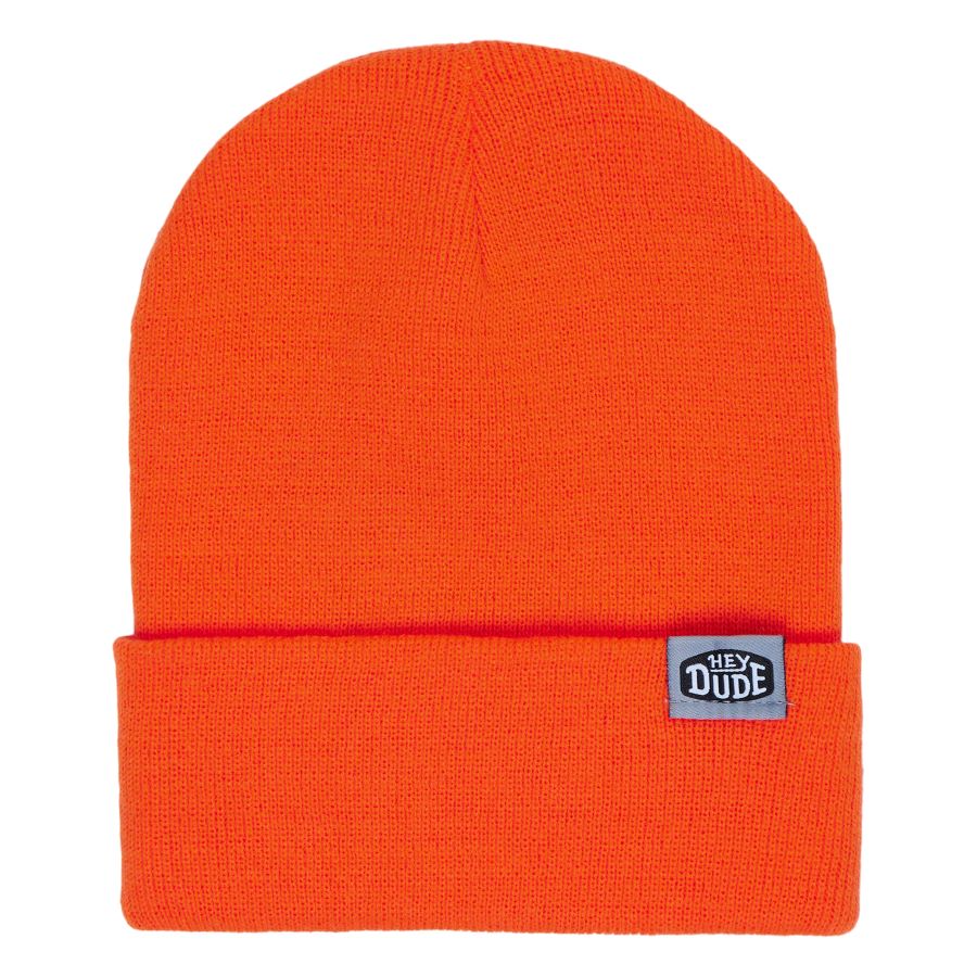 Rolled Cuff Beanie for Winter - HEYDUDE™ Orange Acrylic Hat