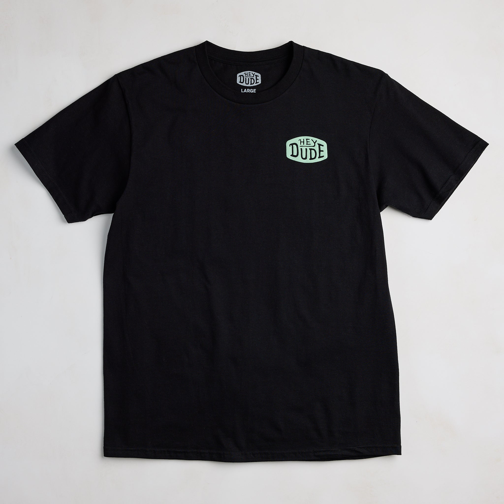 Graphic Tee with Chill Vibes - Duuuuuude Shirt | Black & Mint