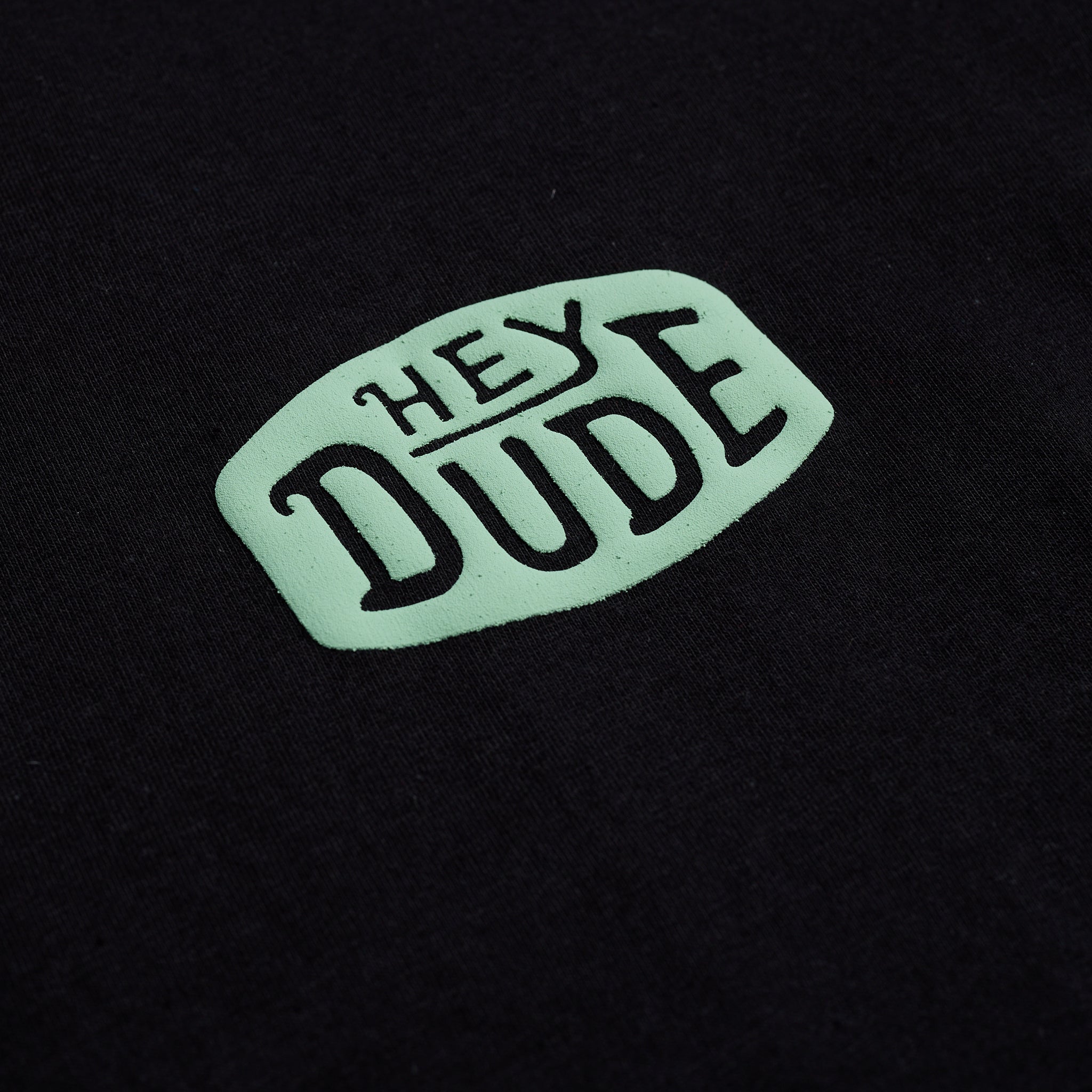 Graphic Tee with Chill Vibes - Duuuuuude Shirt | Black & Mint