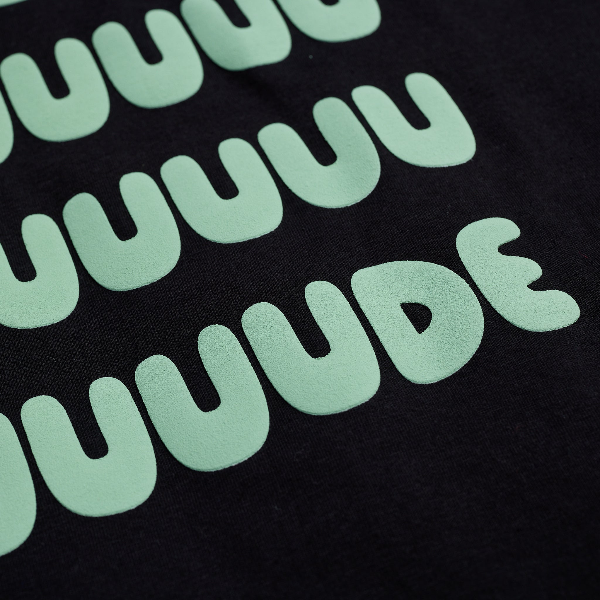 Graphic Tee with Chill Vibes - Duuuuuude Shirt | Black & Mint