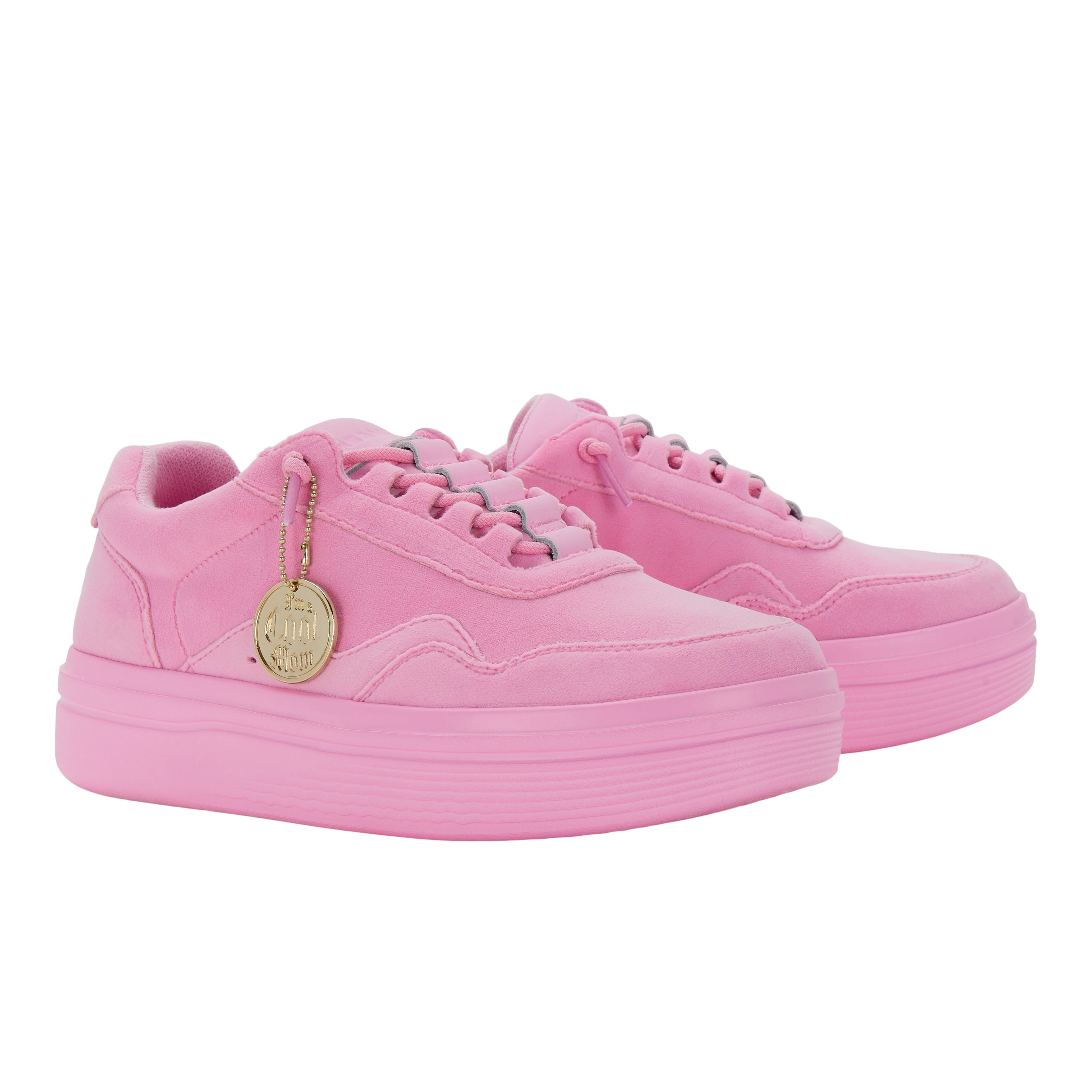 Pink Velour Platform Sneakers with Stretch Laces | Hudson Lift Mean Girls