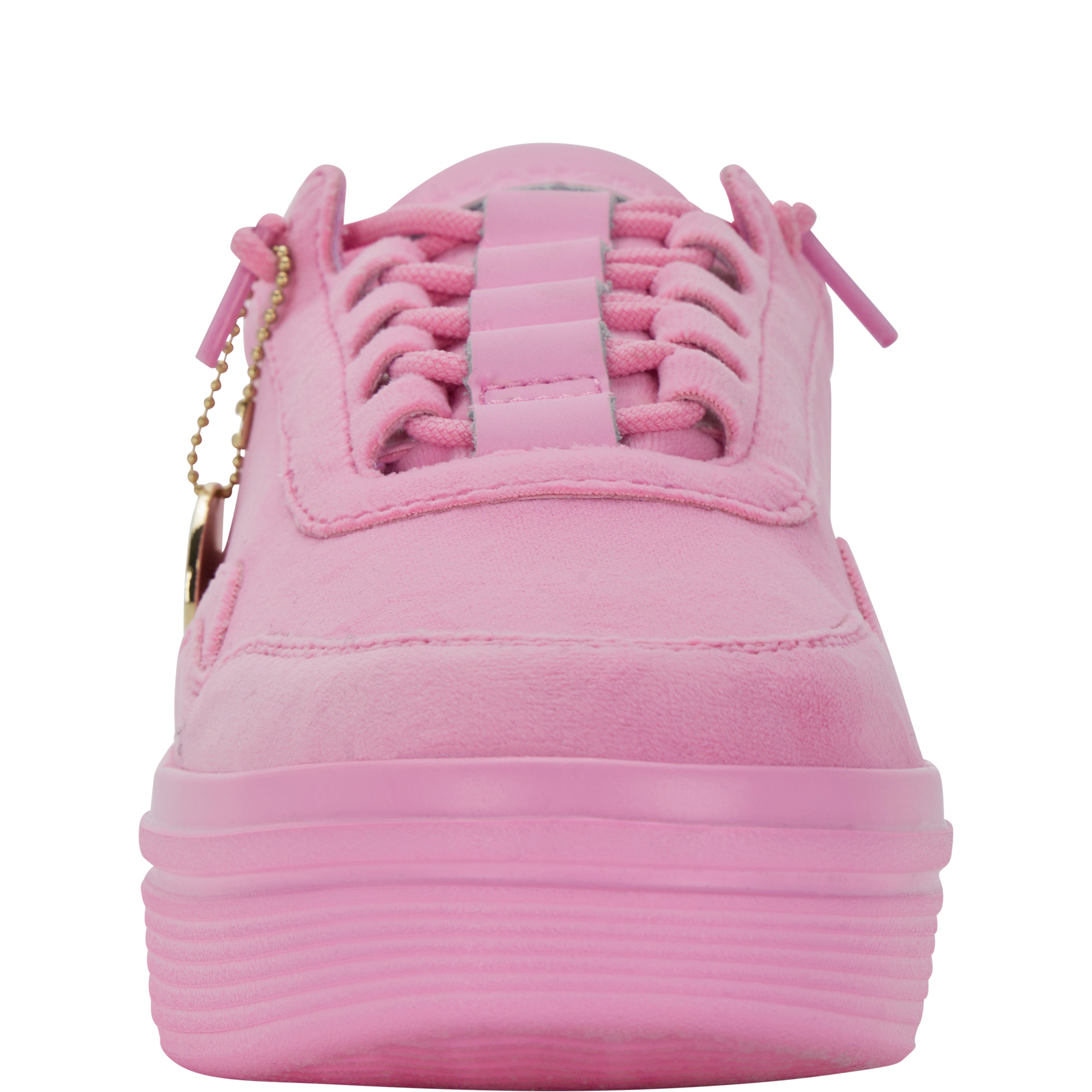 Pink Velour Platform Sneakers with Stretch Laces | Hudson Lift Mean Girls