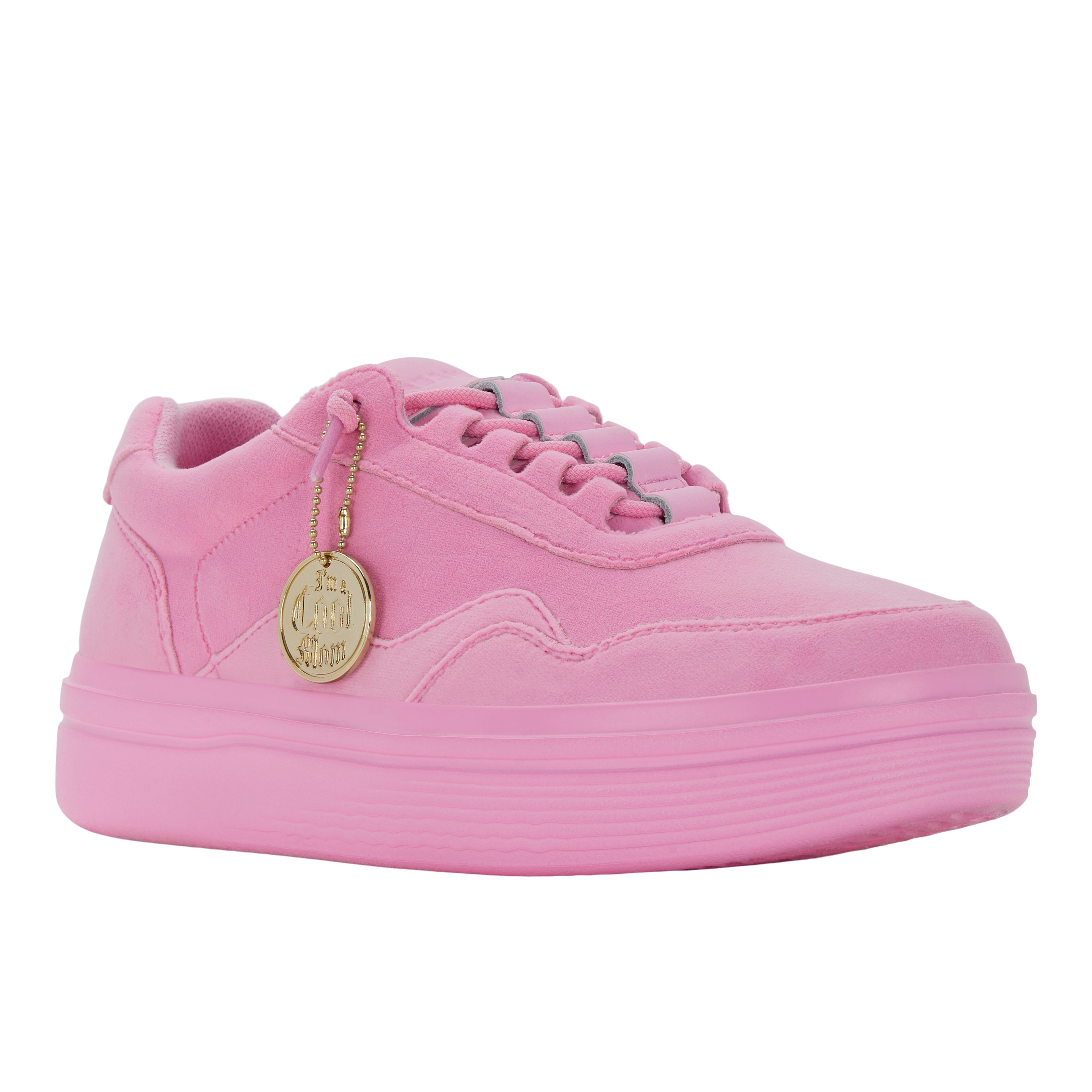 Pink Velour Platform Sneakers with Stretch Laces | Hudson Lift Mean Girls