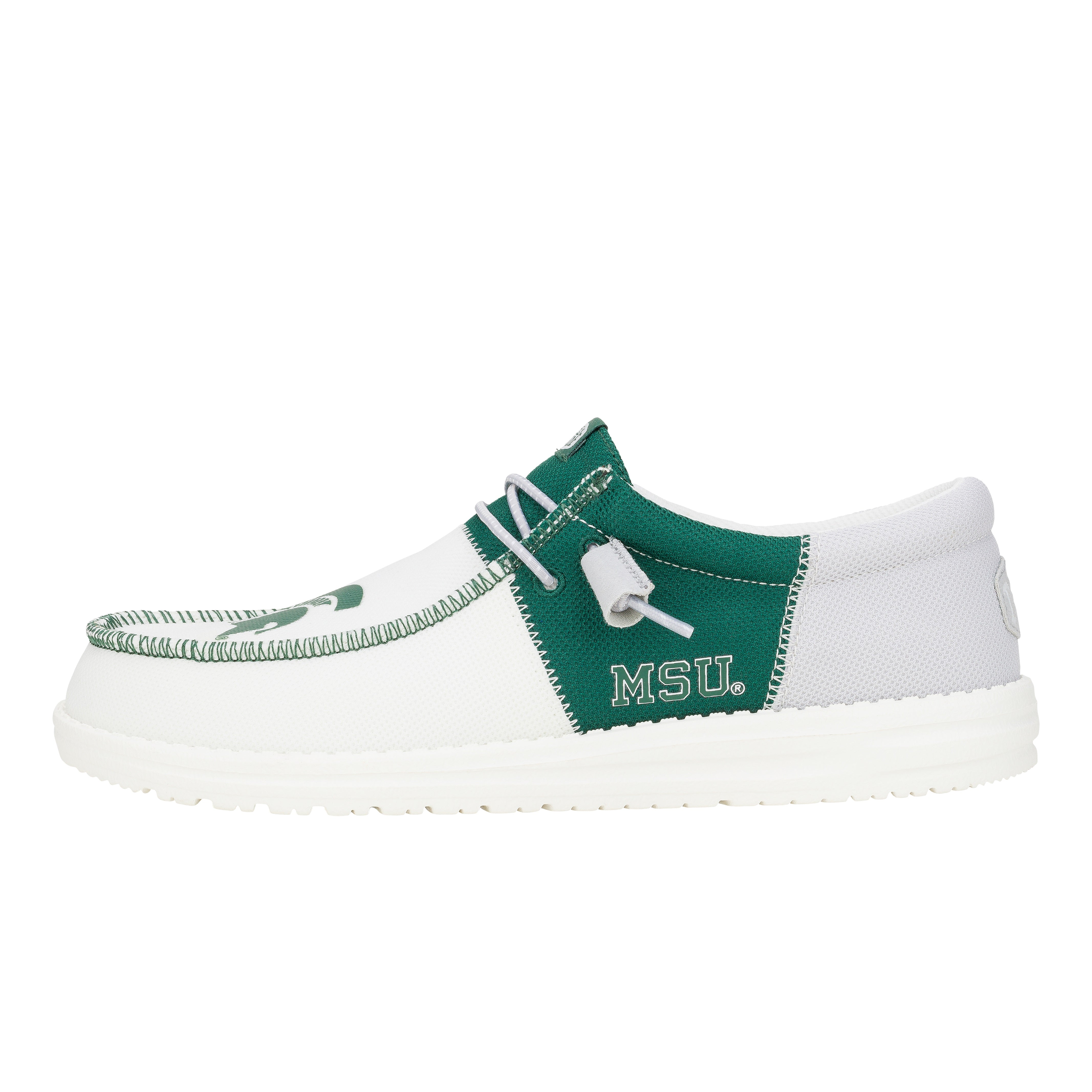 Men's HEYDUDE Wally Tri Slip-On Shoes for Michigan State Fans | Green