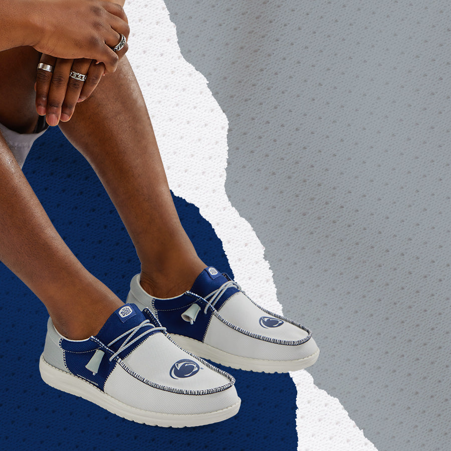 Men's HEYDUDE Wally Tri Slip-On Shoes - Penn State Navy/Grey