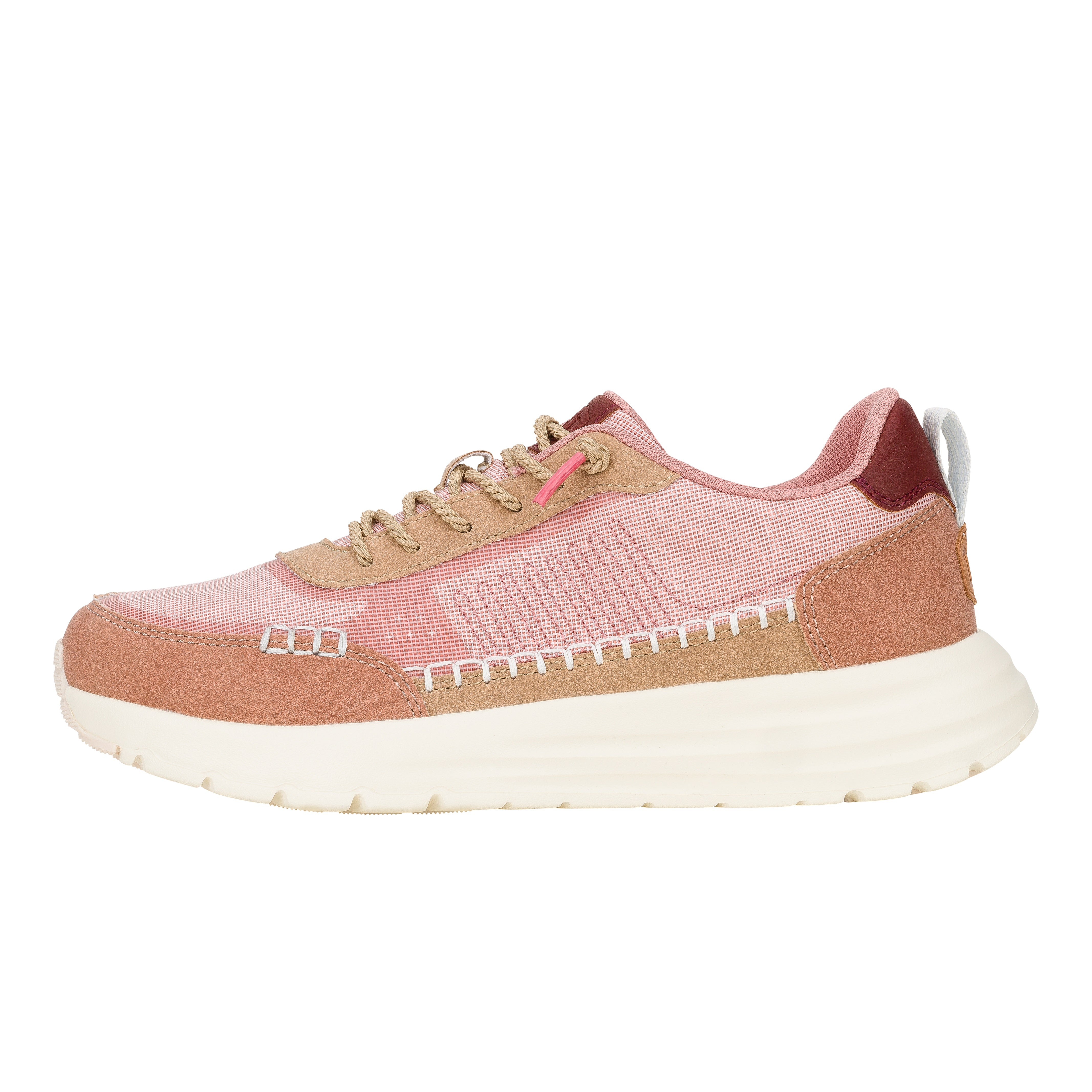 Boho Women's Sneakers with Suede Toe & Heel | Sirocco Alta Rose Pink