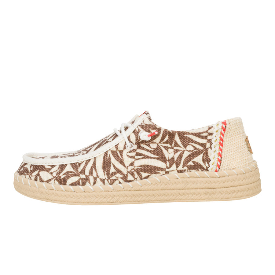 Retro Palm Espadrille Sandals for Women | Wendy Downtown Brown/Egret