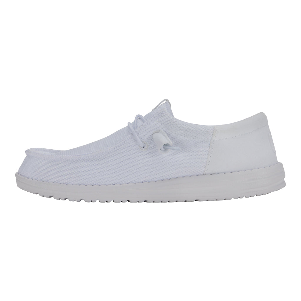 Breathable White Sneakers with Elastic Laces | Wally Funk Mono