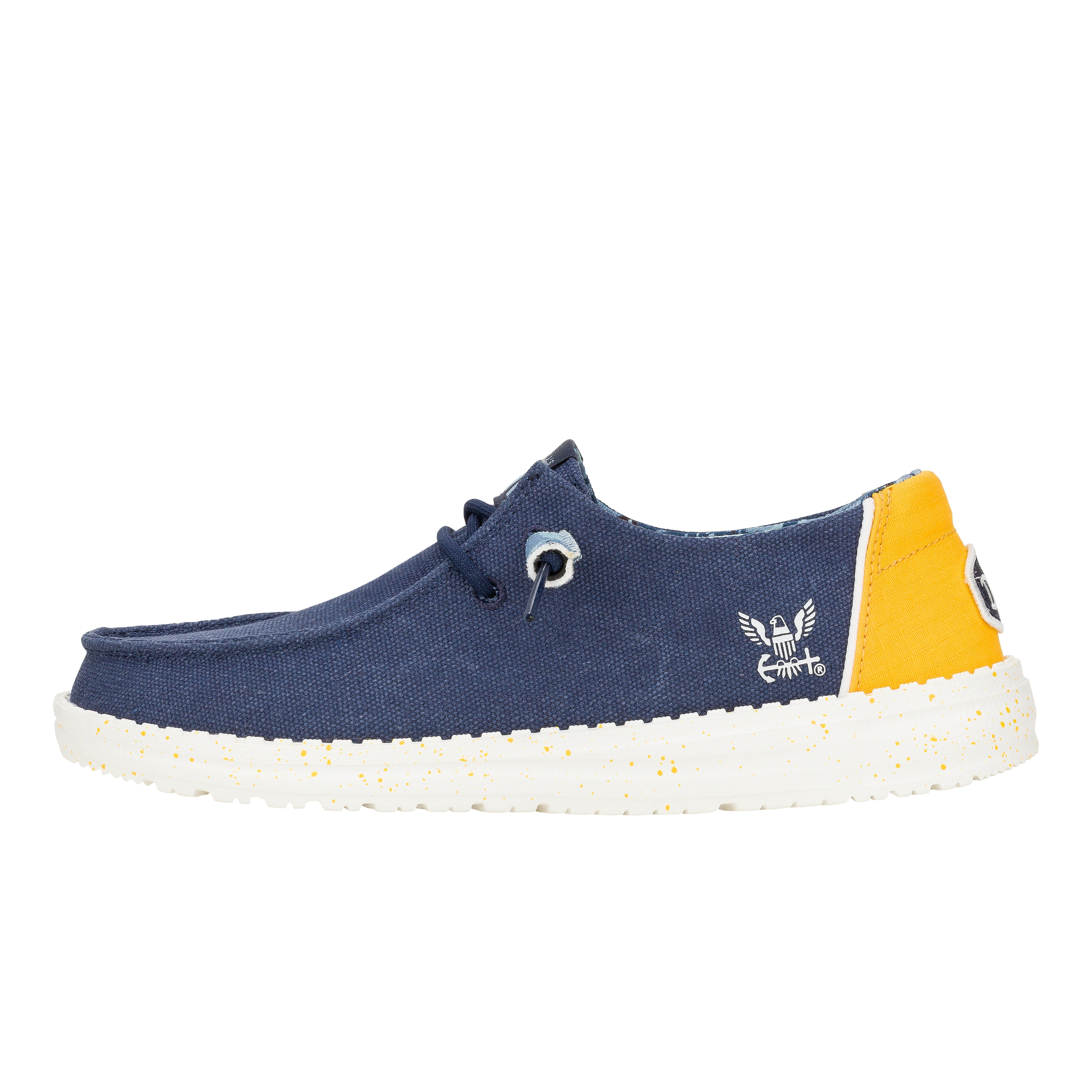 Lightweight Navy & Yellow Canvas Sneakers for Travel | Wendy US Navy 2