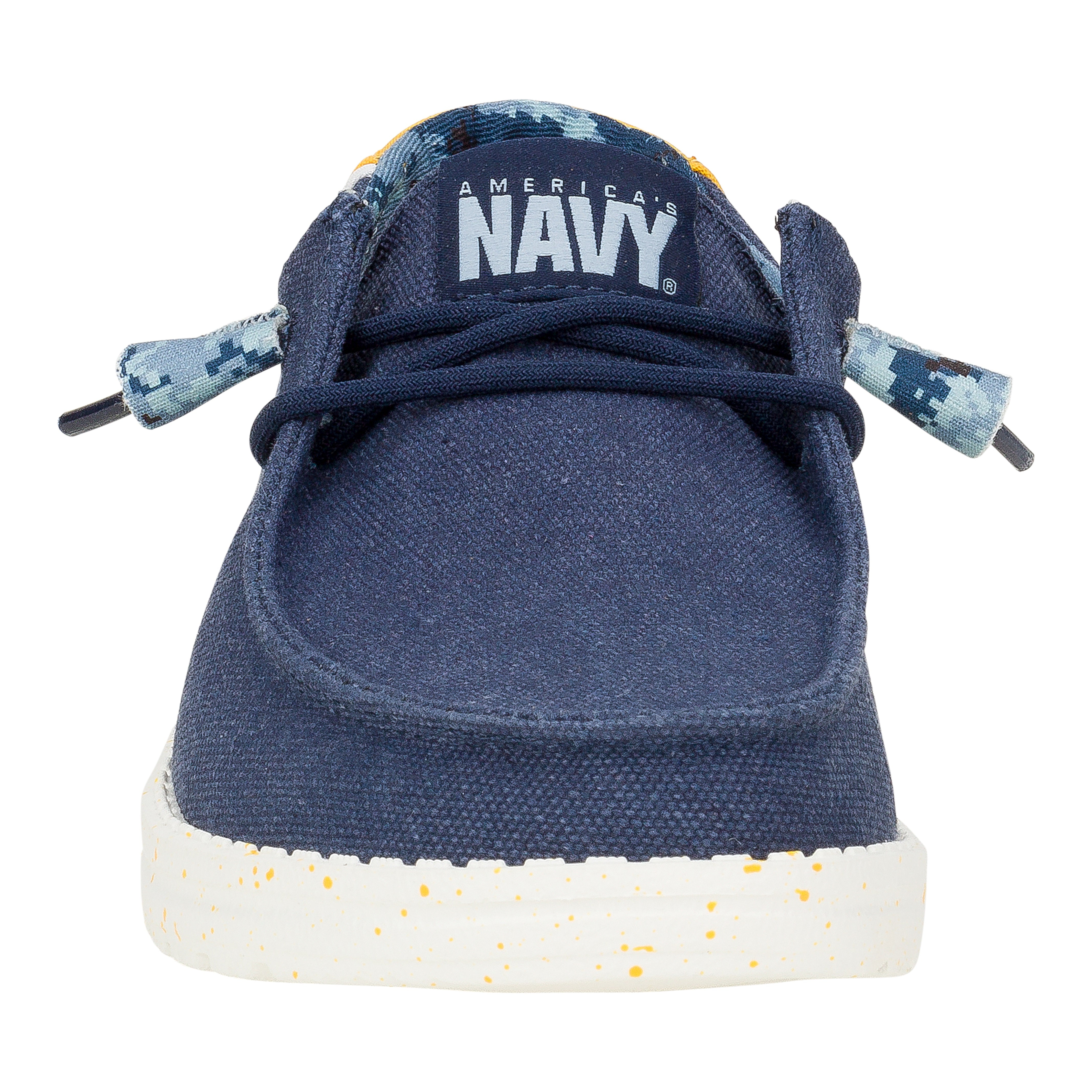 Lightweight Navy & Yellow Canvas Sneakers for Travel | Wendy US Navy 2