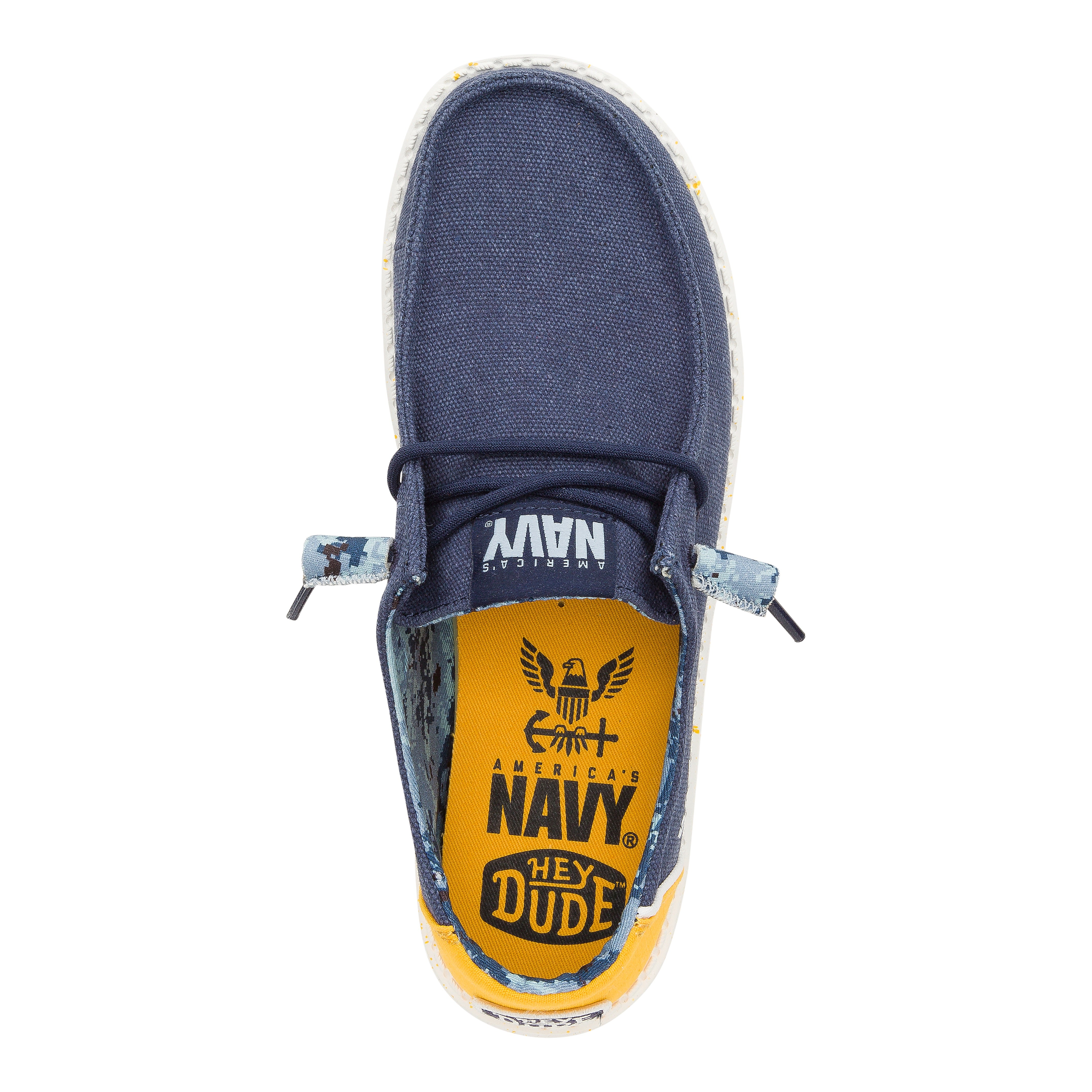 Lightweight Navy & Yellow Canvas Sneakers for Travel | Wendy US Navy 2