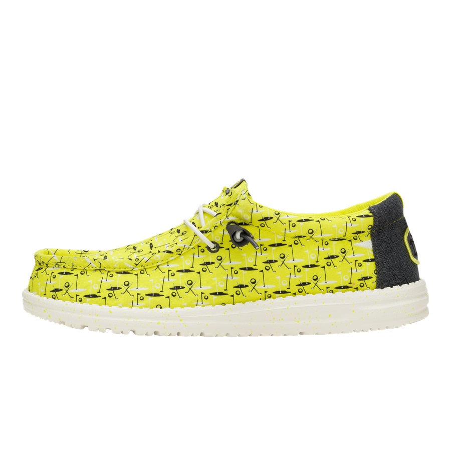 Breathable Textile Sneakers with Elastic Laces | Wally Backswing Lime