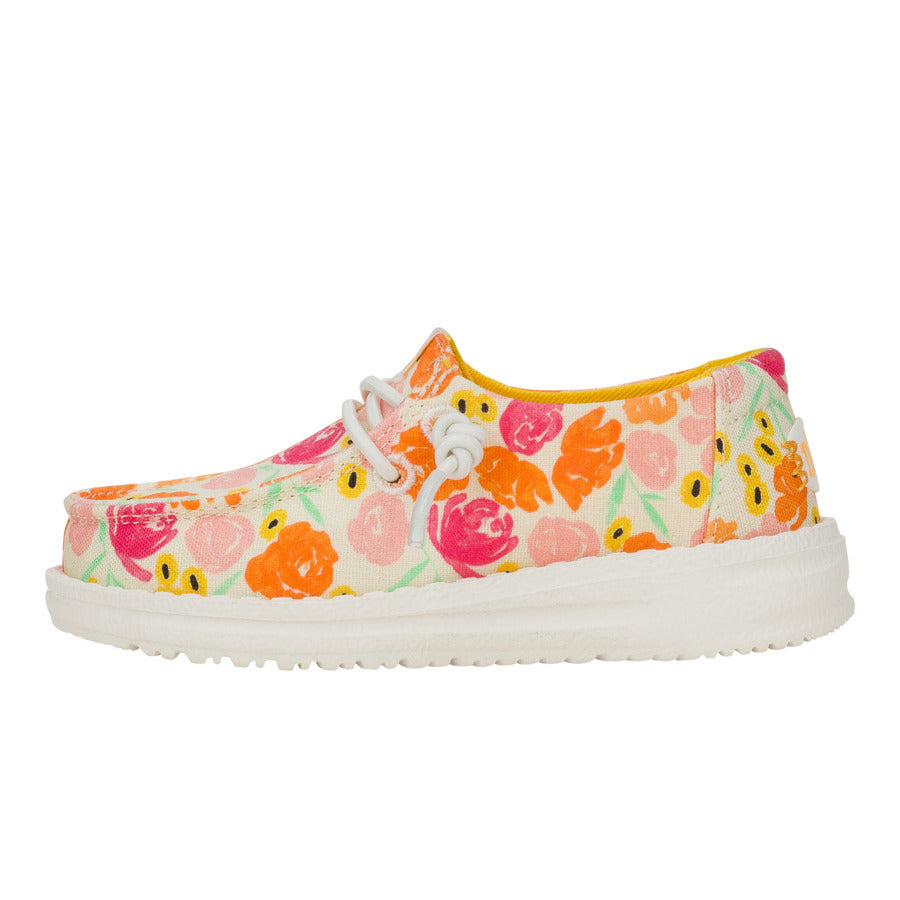 Toddler Slip-On Shoes with Watercolor Florals | Wendy Multi/Petal Pink
