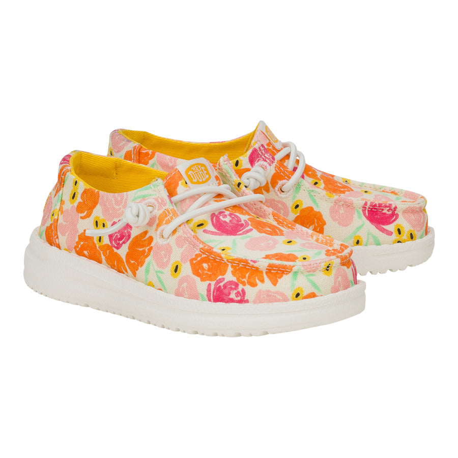 Toddler Slip-On Shoes with Watercolor Florals | Wendy Multi/Petal Pink