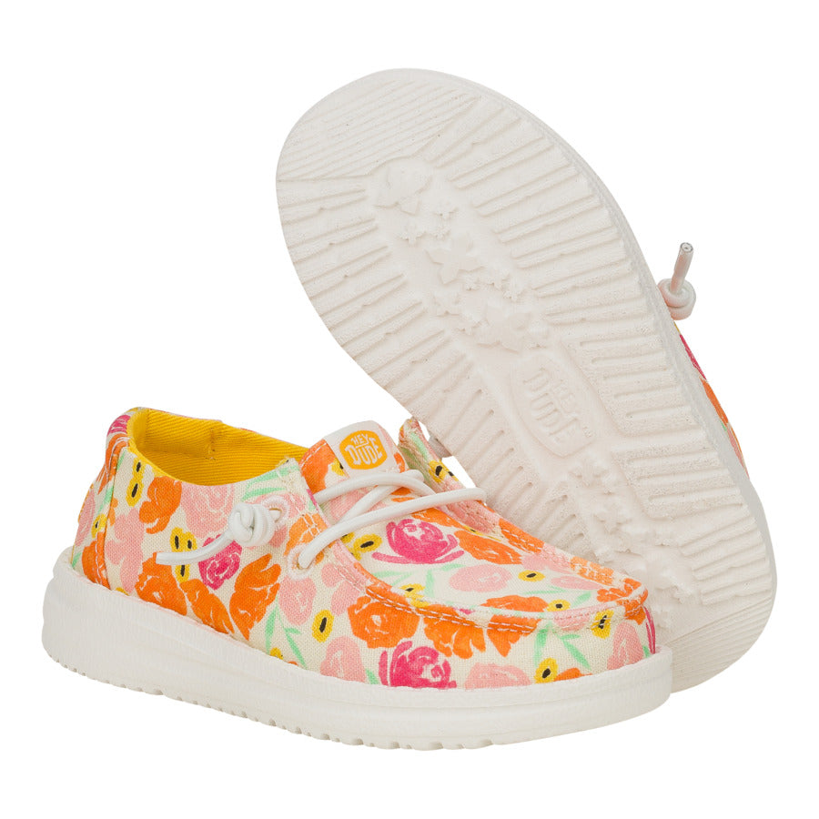 Toddler Slip-On Shoes with Watercolor Florals | Wendy Multi/Petal Pink