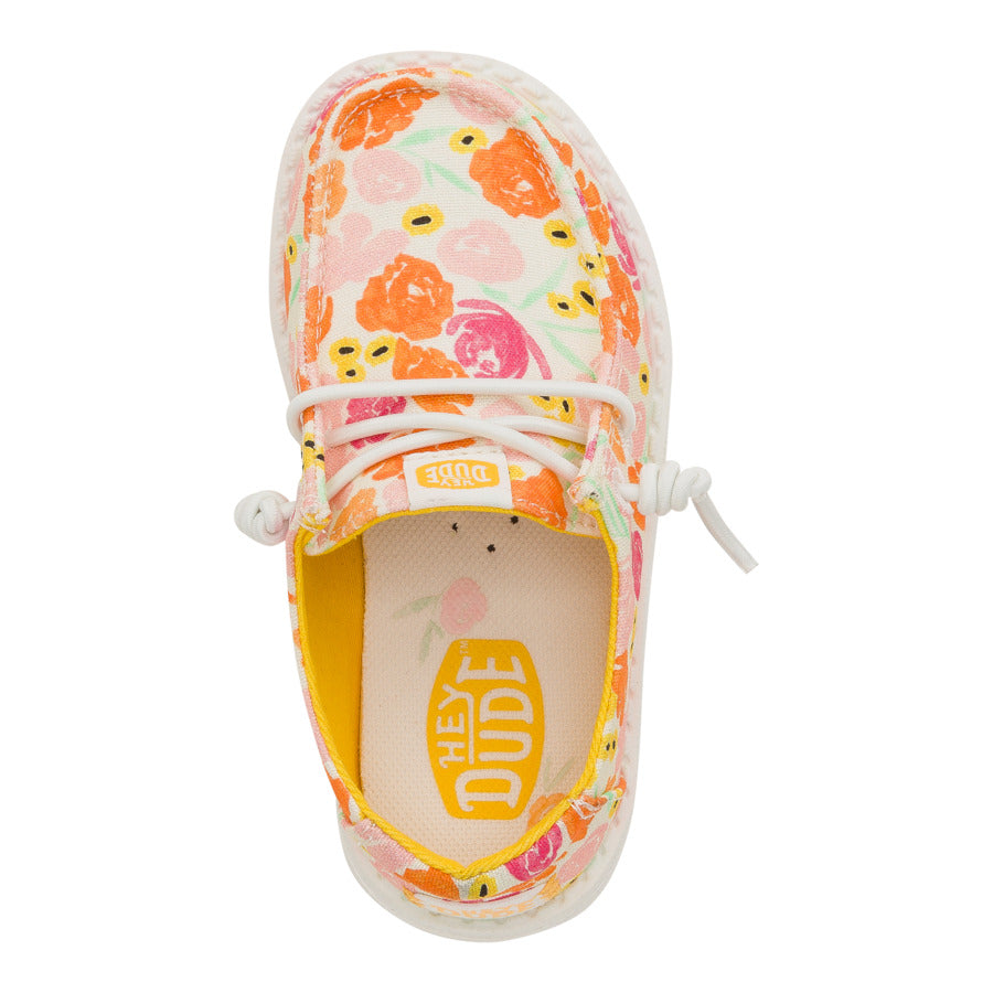 Toddler Slip-On Shoes with Watercolor Florals | Wendy Multi/Petal Pink