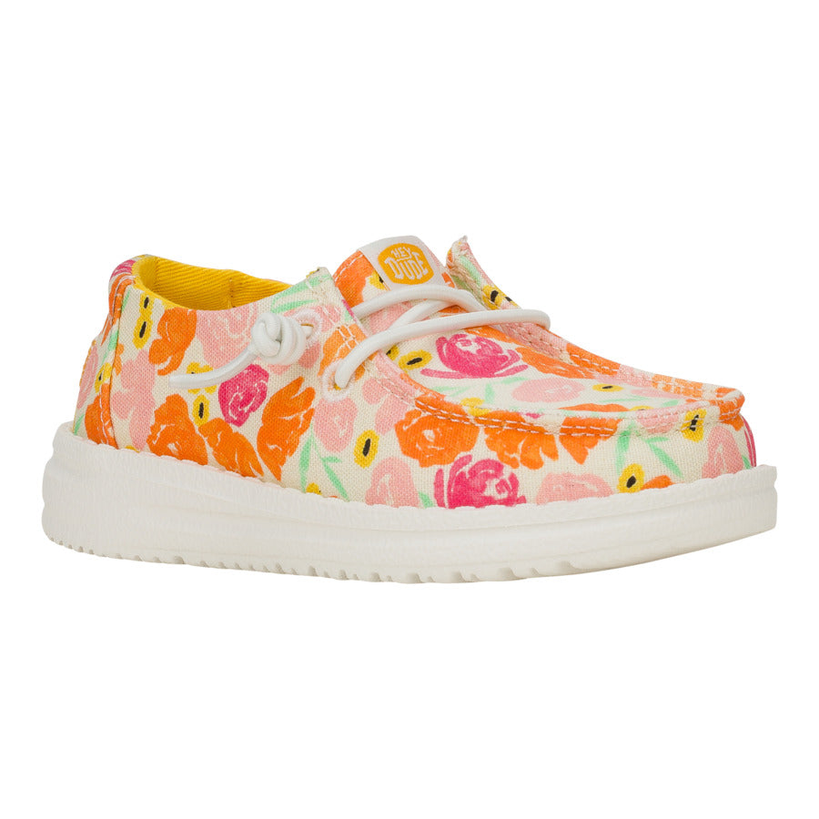 Toddler Slip-On Shoes with Watercolor Florals | Wendy Multi/Petal Pink