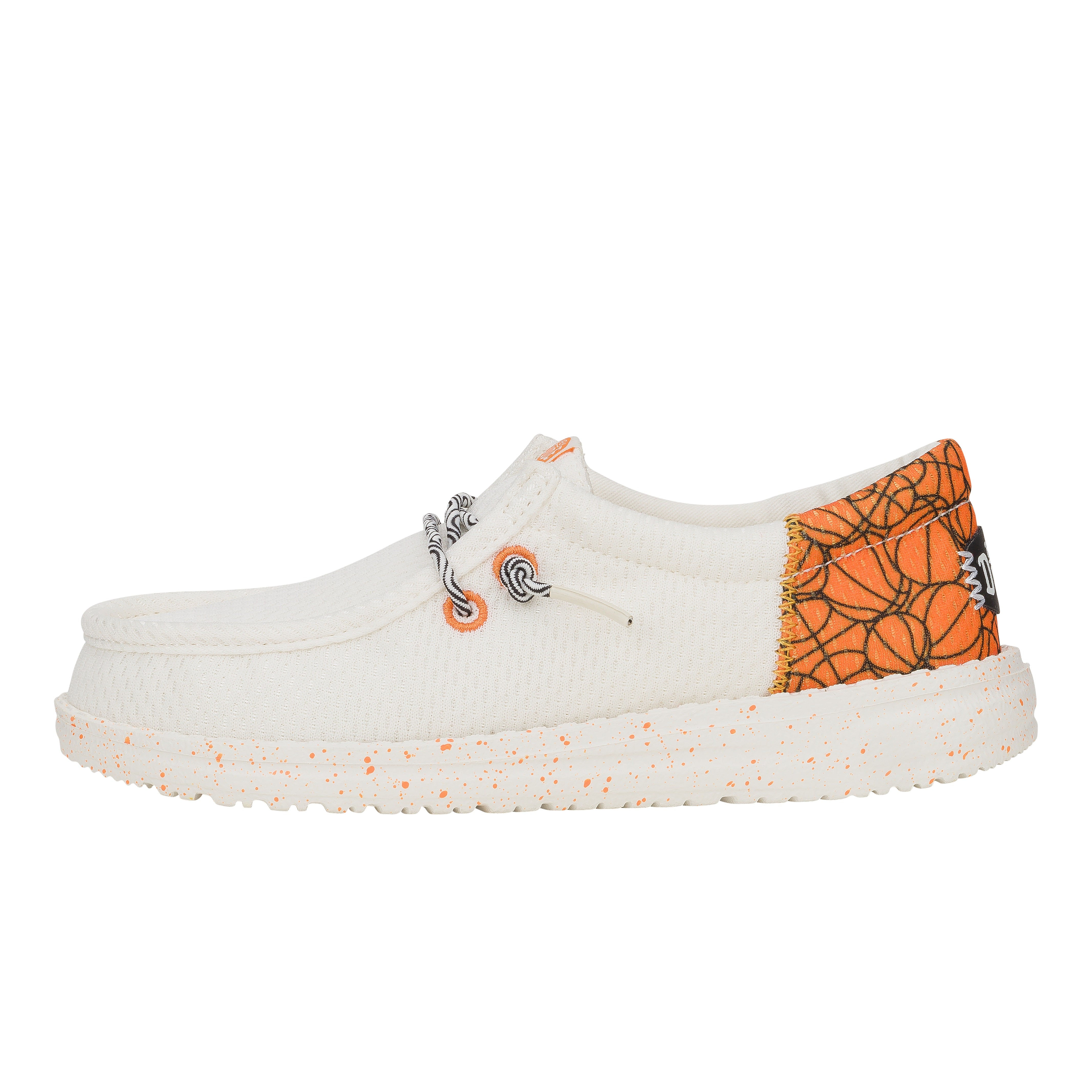 White Youth Sports Shoes with Lightweight Outsole & Elastic Laces | Wally Funk