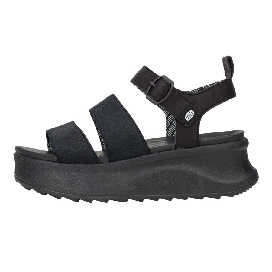 Classic Buckle Sandals with EVA Footbed & Adjustable Fit | Delray Black