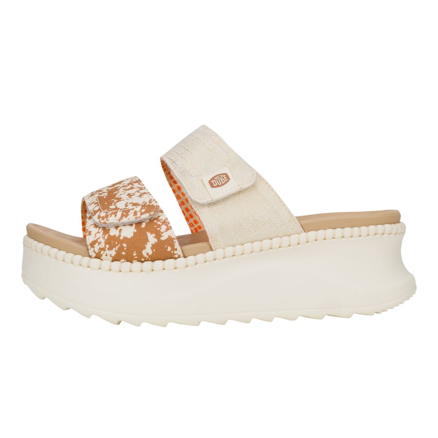 Platform Slide Sandals with Adjustable Straps & Contoured Footbed | Delray Animal Shimmer