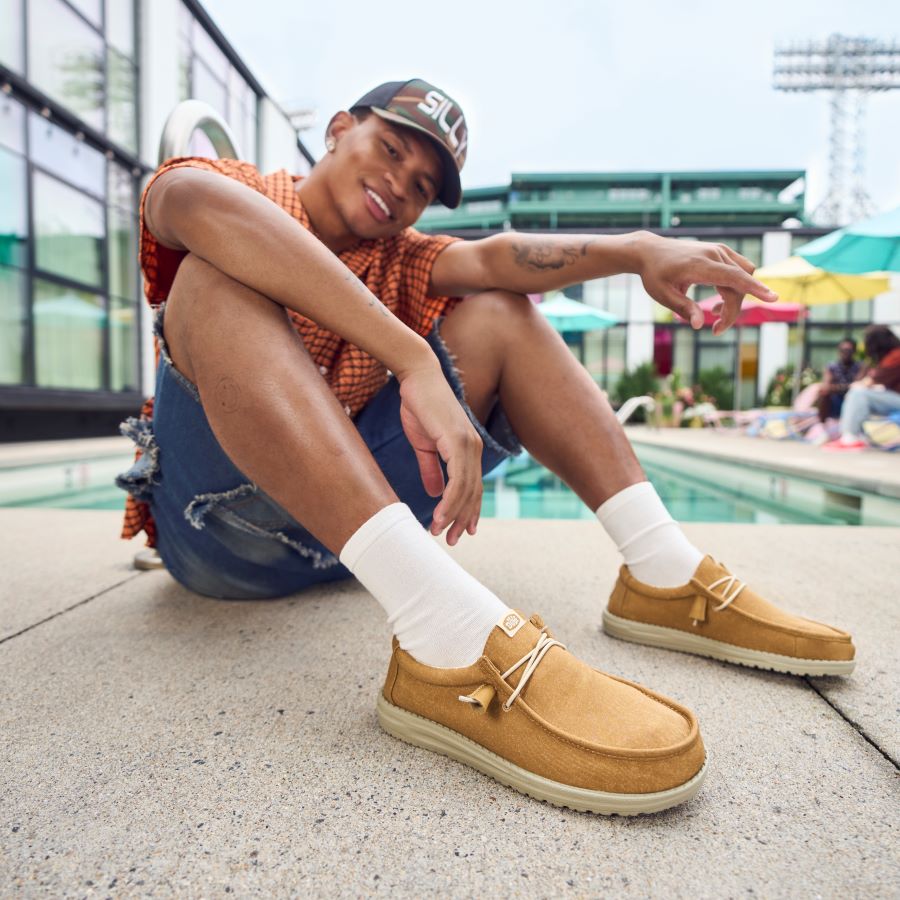 Wally Stretch Canvas Shoes for Comfort & Travel | Cumin Brown/Stone Grey