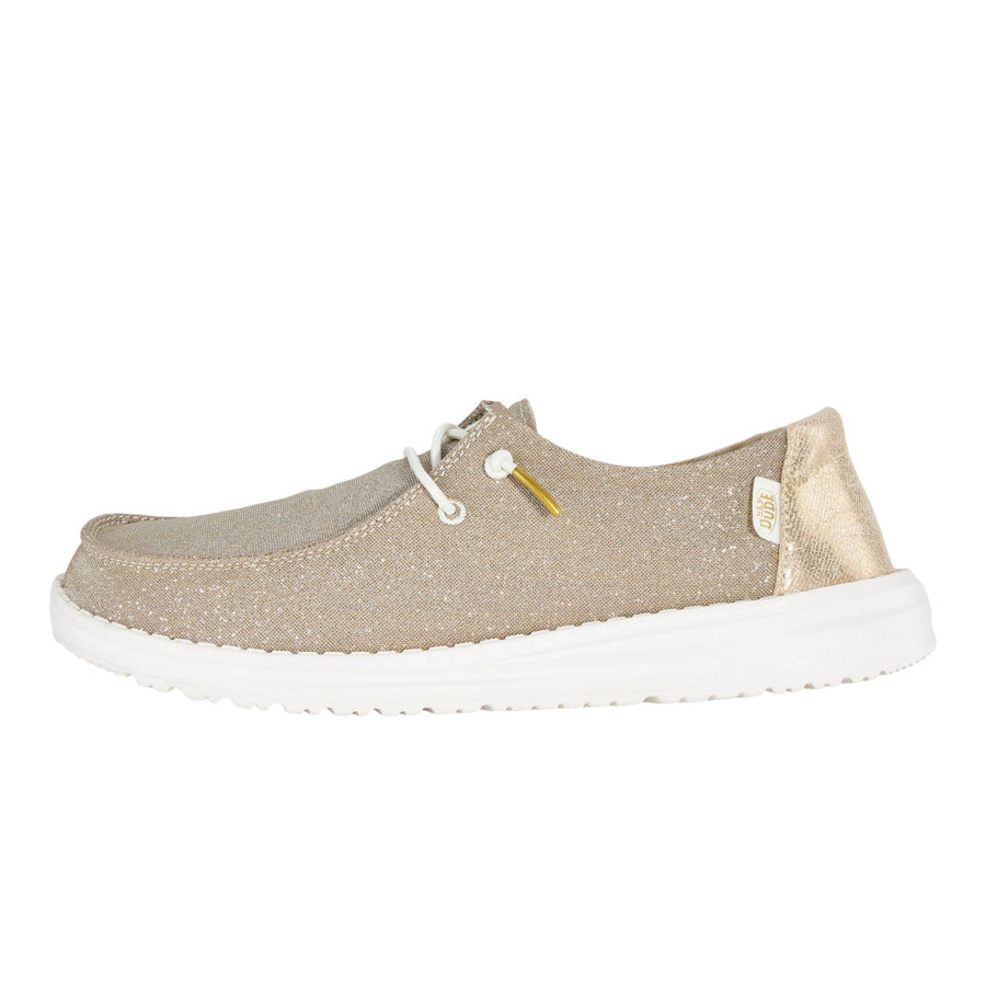 Gold Metallic Sparkle Comfort Shoes for Women | HEYDUDE Wendy