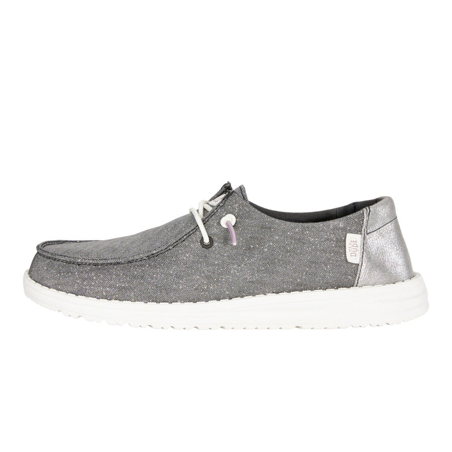 Glitter Slip-On Shoes with Elastic Laces & Lightweight Sole | HEYDUDE Wendy
