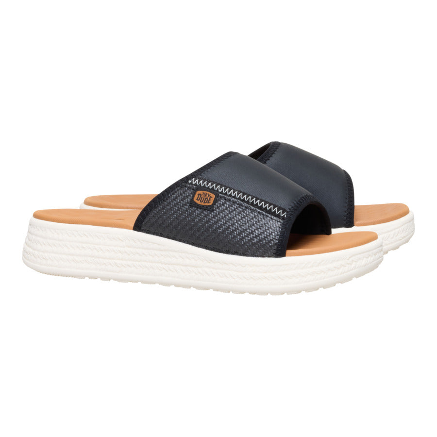 Comfortable Espadrille Slides for Summer | Tide Black/Egret