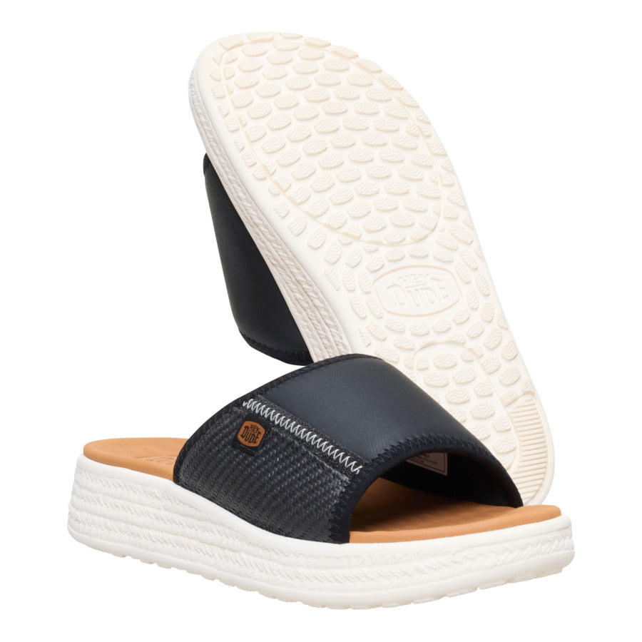 Comfortable Espadrille Slides for Summer | Tide Black/Egret