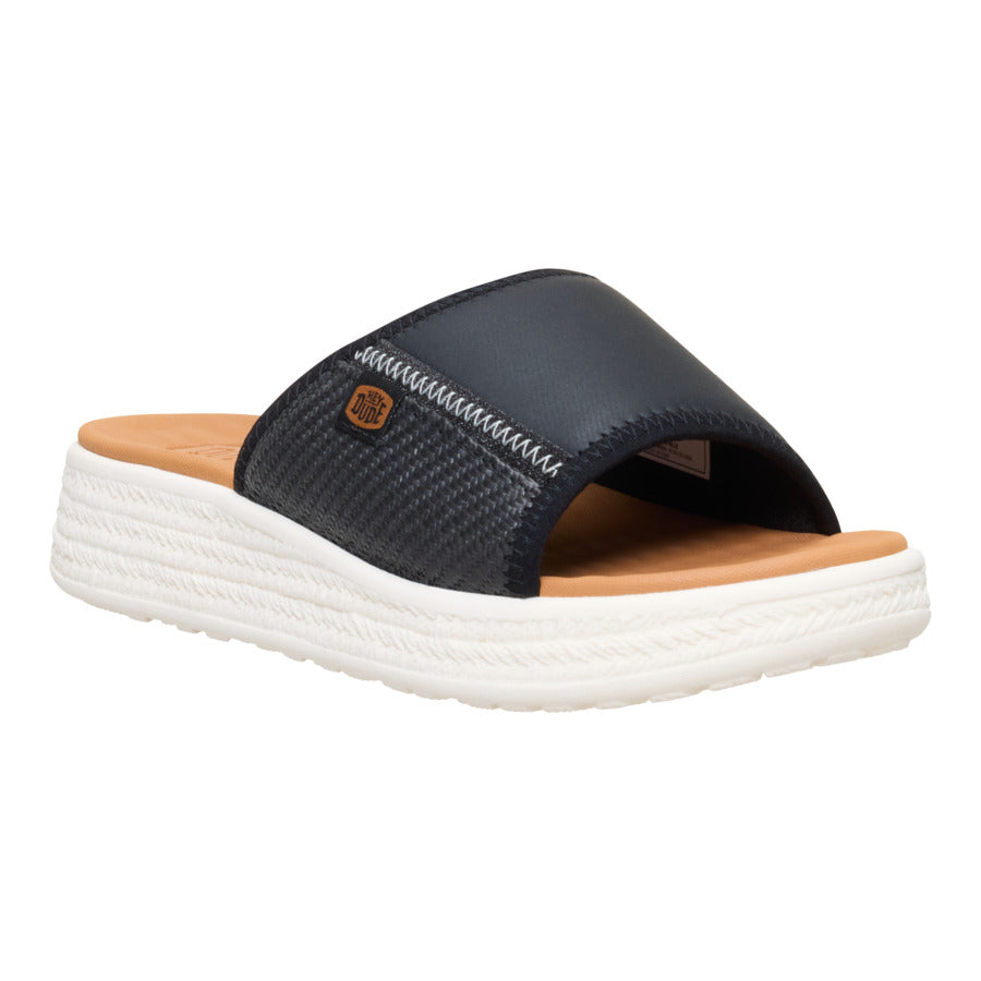 Comfortable Espadrille Slides for Summer | Tide Black/Egret