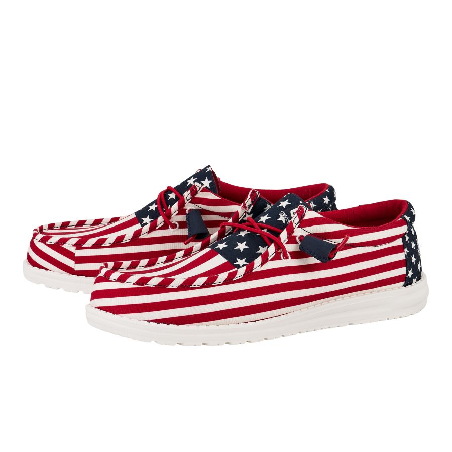 American Flag Comfort Shoes with Easy-On Laces | Wally Americana
