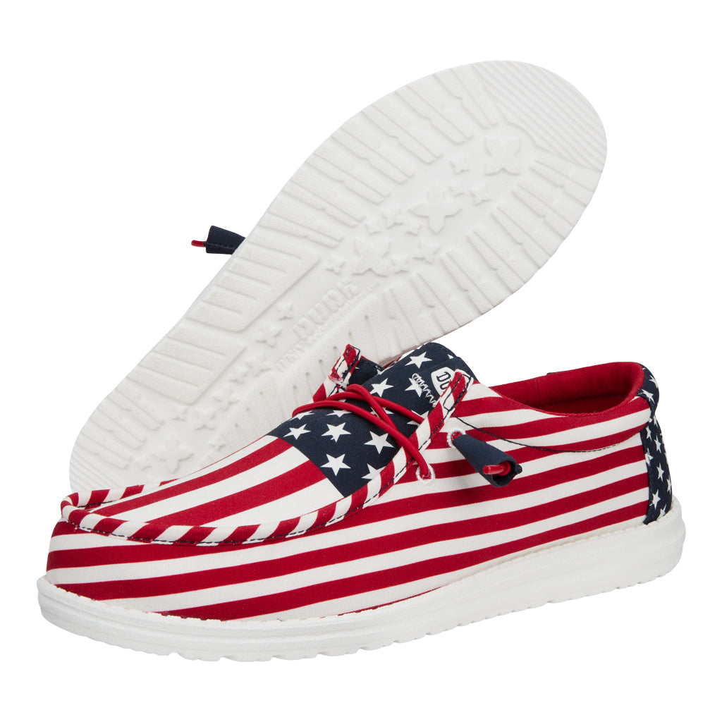 American Flag Comfort Shoes with Easy-On Laces | Wally Americana