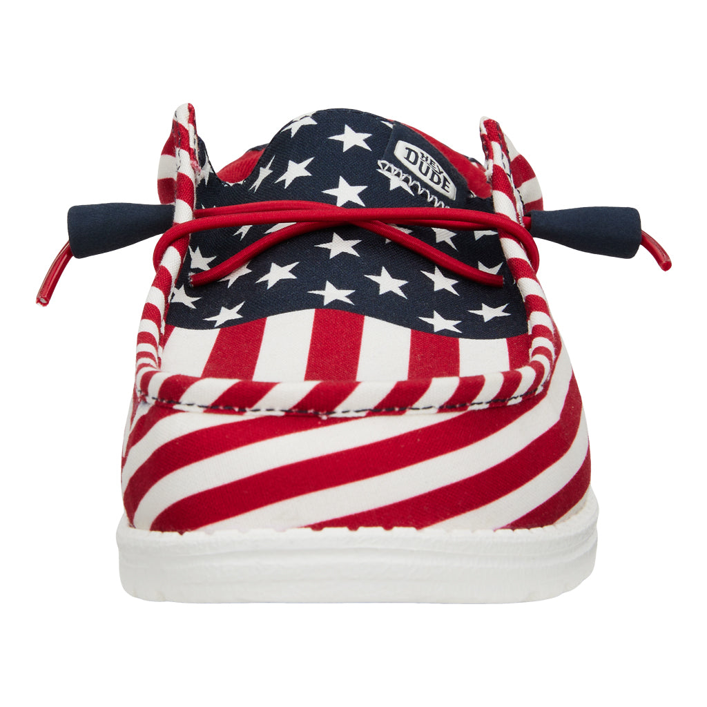 American Flag Comfort Shoes with Easy-On Laces | Wally Americana