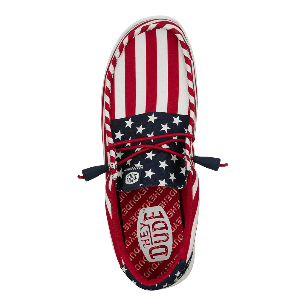 American Flag Comfort Shoes with Easy-On Laces | Wally Americana