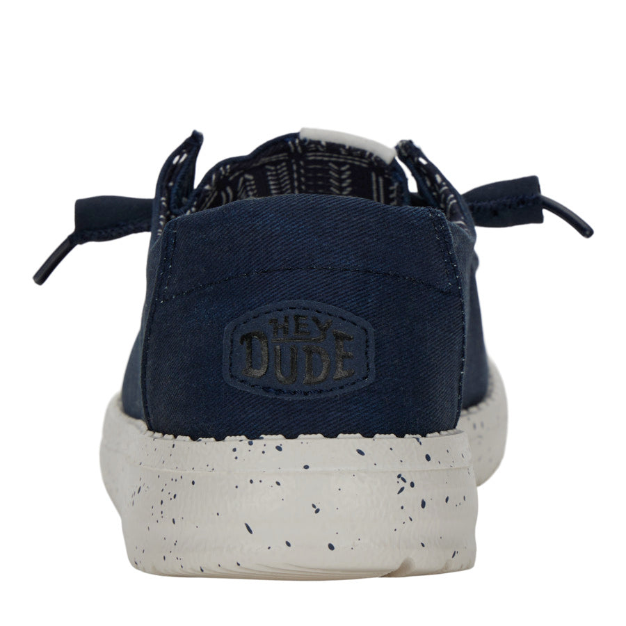 Comfortable Navy Canvas Shoes with Elastic Laces | Wendy Stretch
