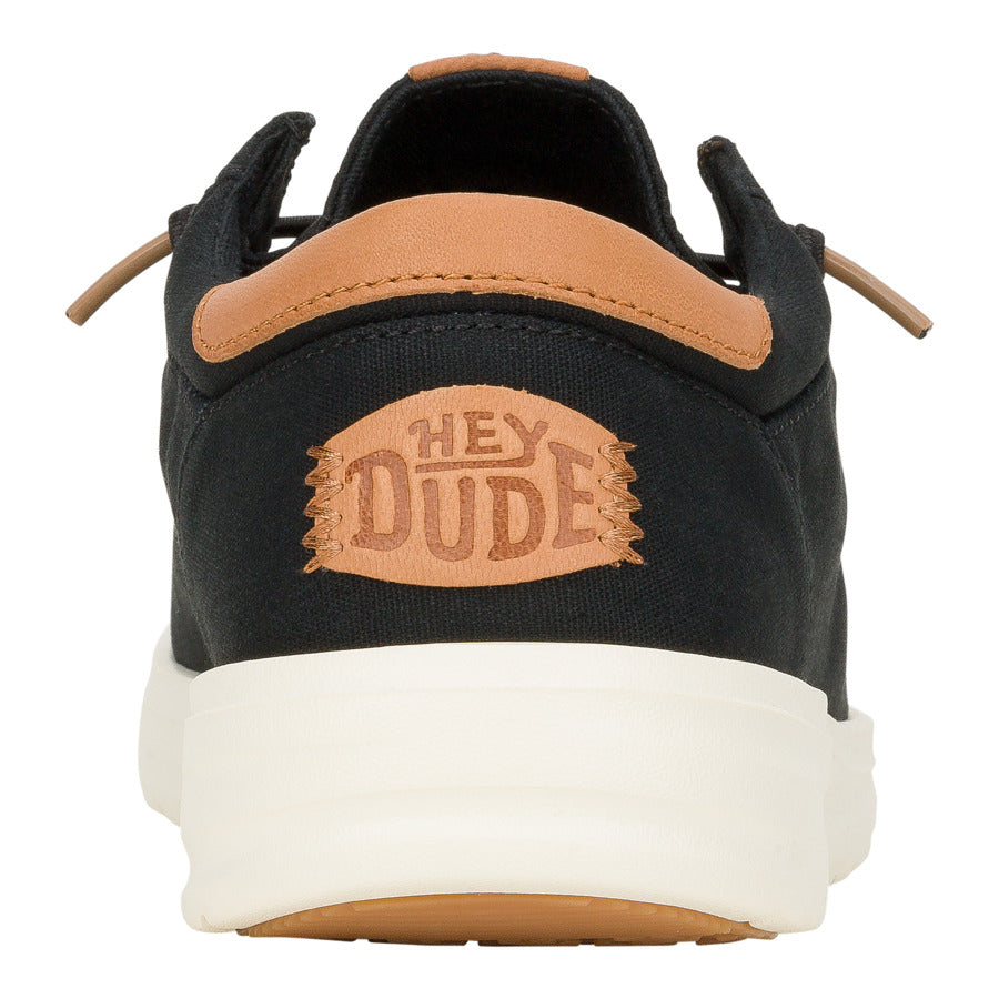 Black Canvas Shoes with Leather Details & Grip Outsole | Paul